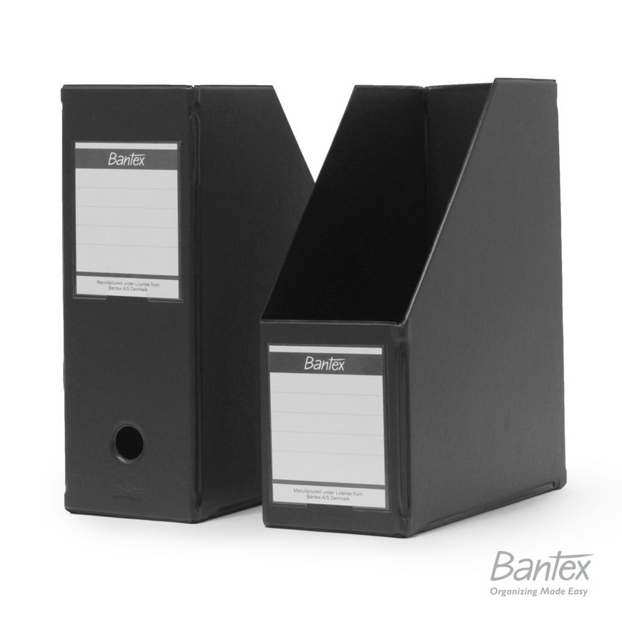 BANTEX Magazine File Extra Jumbo (Box File) Folio 12cm Black